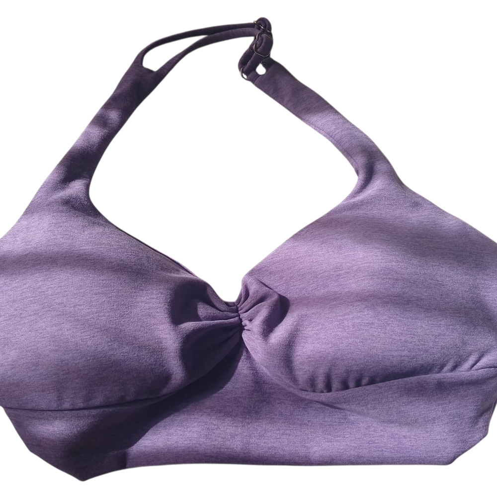 Bombshell Sportswear Purple Ruched Halter Bralette